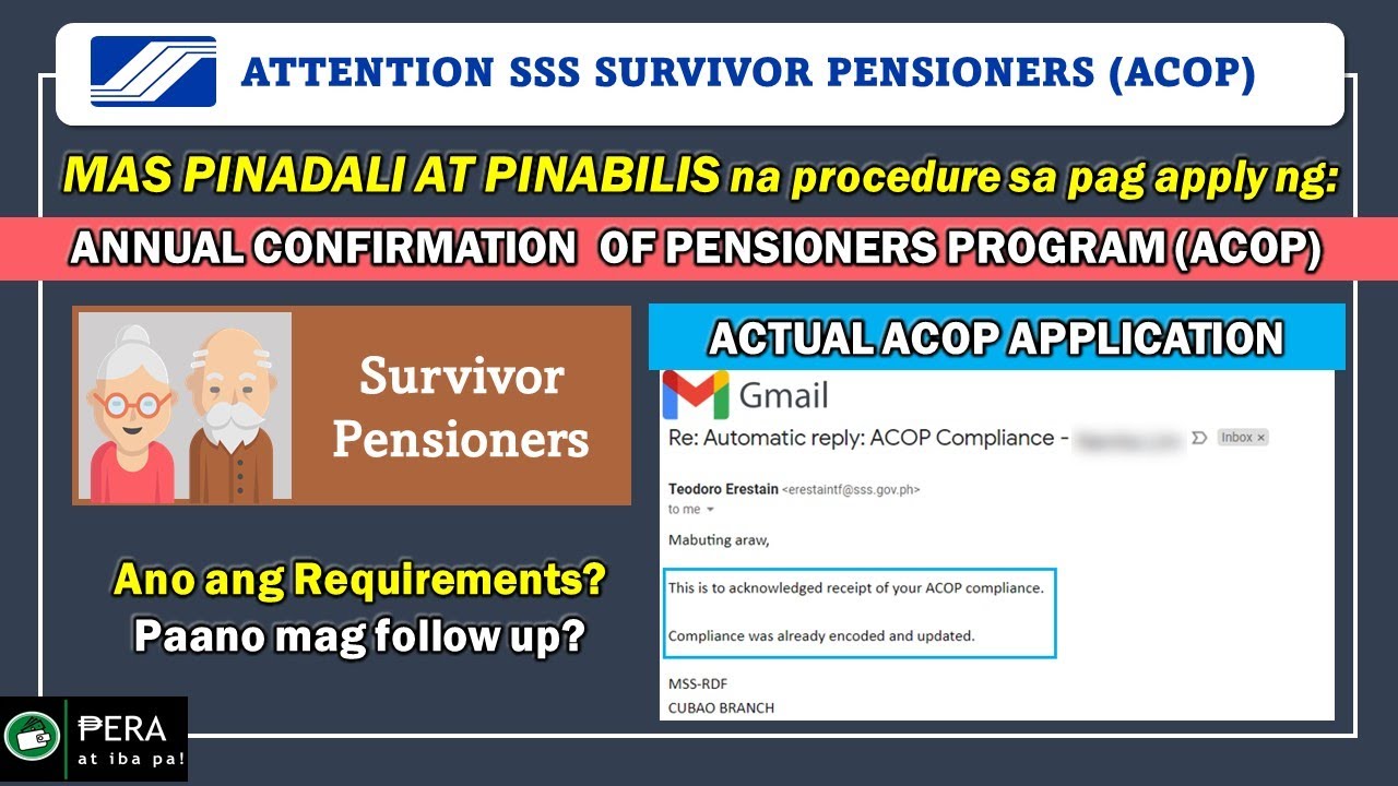 SSS ACOP 2022 for Survivor Pensioner. Ano ang Requirements? Paano mag