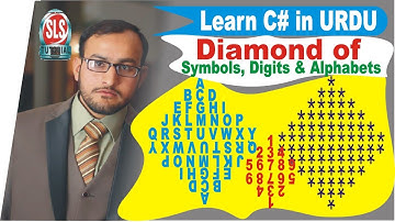 Diamond Pattern of Stars, Alphabets or Digits | C# Tutorial for Beginners p25 URDU/HINDI
