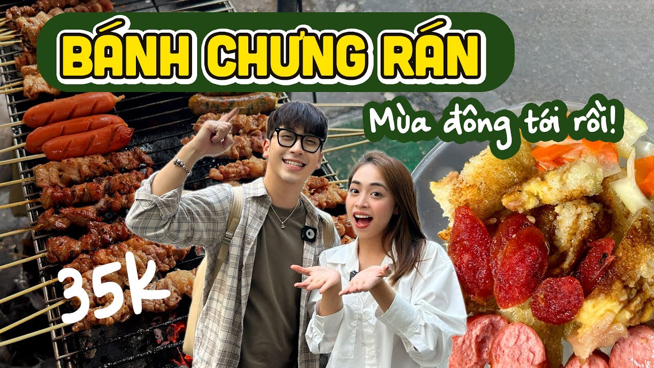 Một ngày mùa đông ĂN TOÀN BÁNH MẶN ở Hà Nội // bánh chưng rán, bánh ...