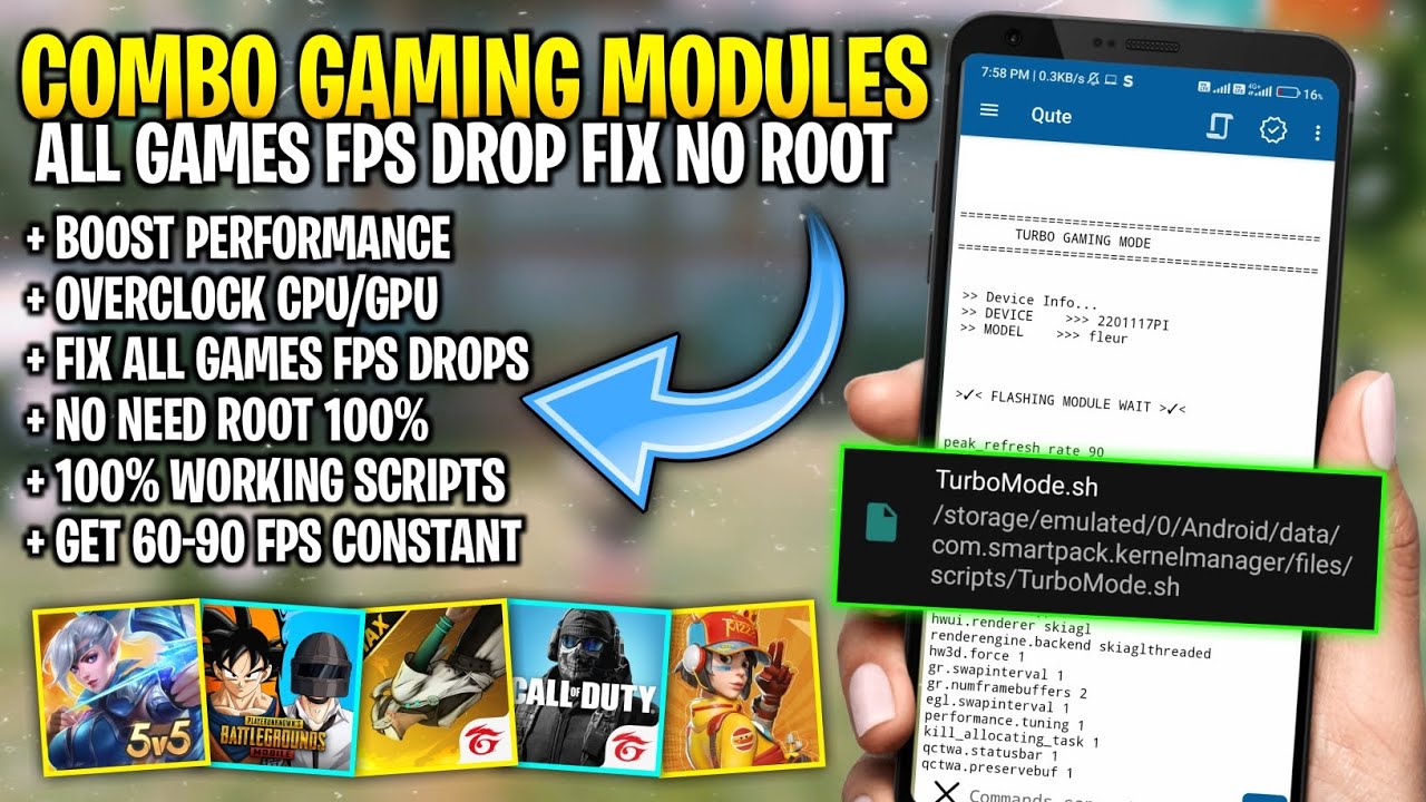 Combo Gaming Modules ! For All Games Lag Fix and Performance - No Root ...