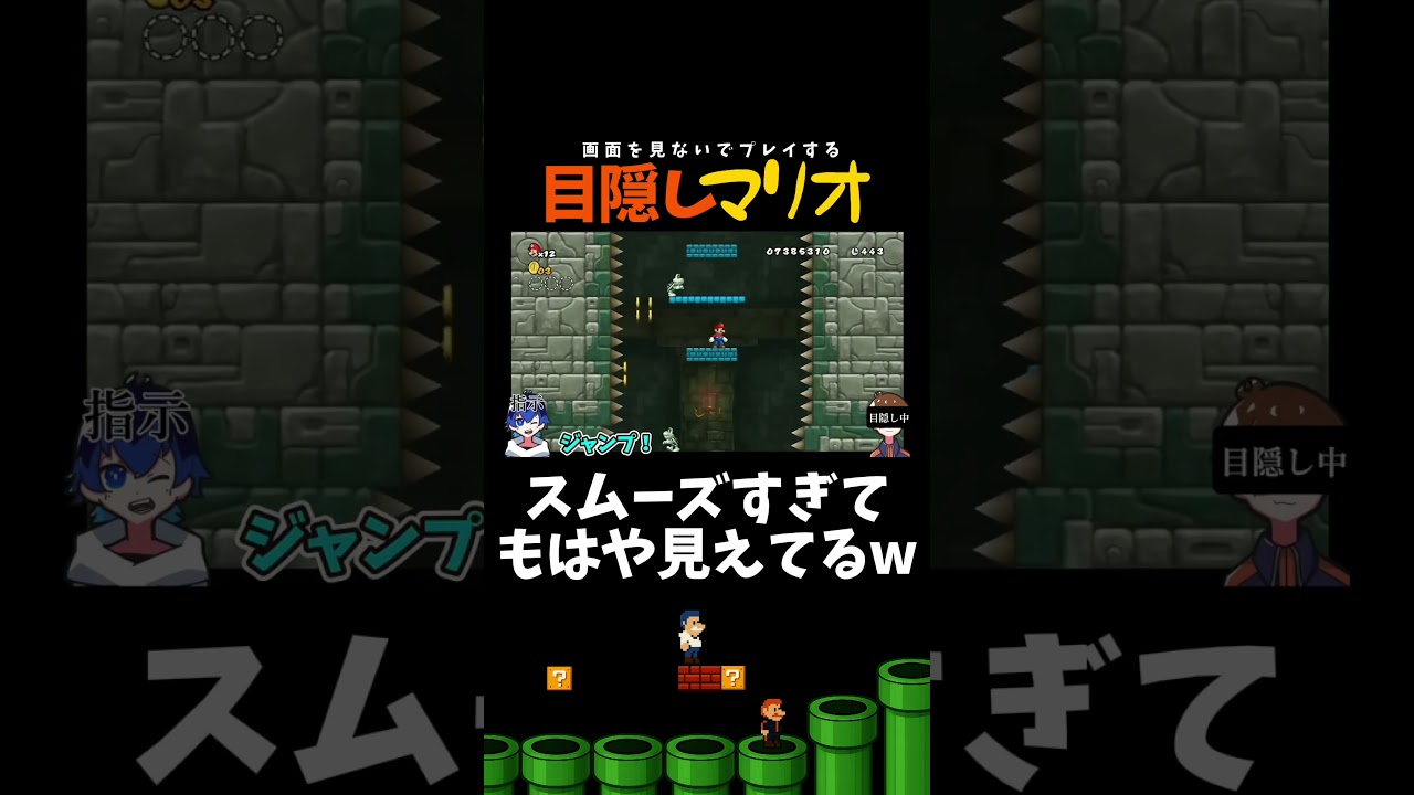最後、もはや見てる!?ww【目隠しマリオ】