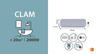 Radiateur soufflant salle de bain fixe électrique EQUATION Clam