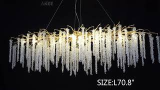 Akeelighting luxury tree branch crystal chandelier you must have / Extra long  gold chandelier