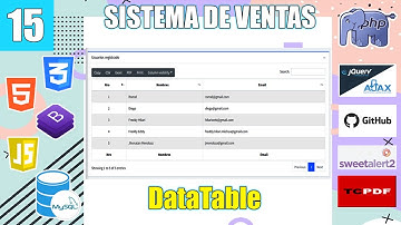 15 Como INCORPORAR DATATABLE en mi tabla de USUARIO  del Sistema de Ventas con (PHPyMySql)FullStack