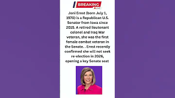 Joni Ernst Will Not Seek Re Election In 2026 