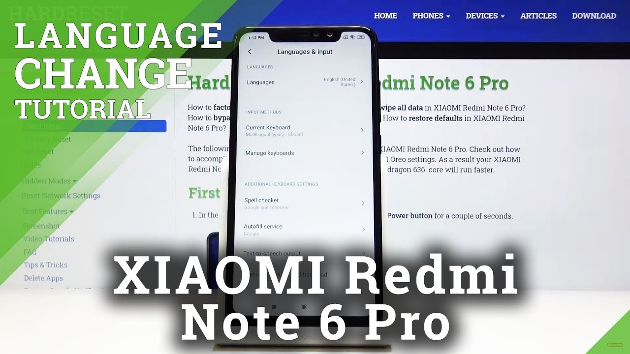 XIAOMI Redmi Note 6 Pro CHANGE LANGUAGE