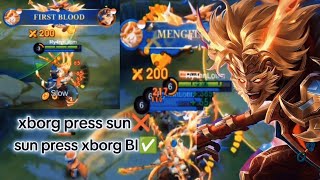 Cara lawan x borg 🔥|| sun vs x borg || mobilegends 12 Februari 2024