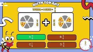 Easy Way to Add Fractions with Same Denominators | Fraction Addition Practice Problems with Pizza