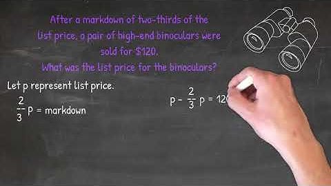 Price Markdown  Math Example