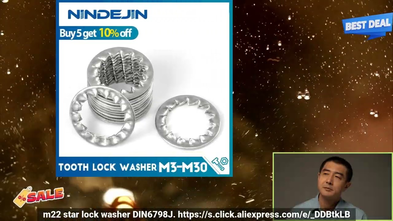 1005001804112147 NINDEJIN 5 50pcs internal tooth lock washers stainless steel m3 m4 m5