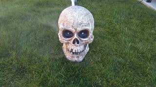Home Accents Holiday 13.5 in. Halloween Led Halloween Fogging Skull