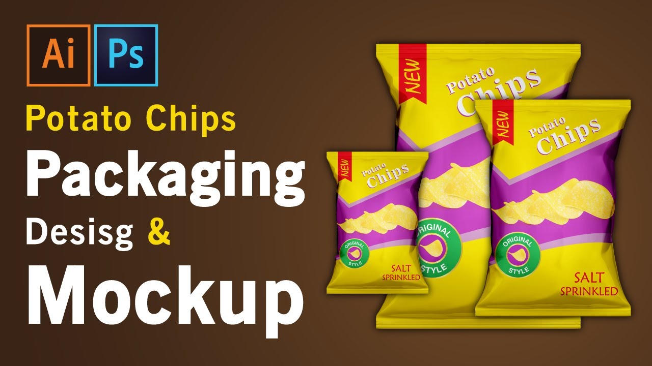 Download Potato Chips Packaging Design Mockup In Adobe Illustrator Photoshop Tutorial Youtube