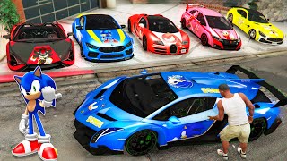 GTA 5 - Stealing Modified SONIC Luxury SuperCars with Franklin! (Real Life Cars #27)