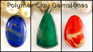 HOW TO MAKE GEMSTONES OUT OF CLAY |(In a Different Way)Lapis Lazuli | Malachite|Red Jasper|LOVICRAFT