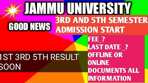 jammu university 3rd &5th semester admission official notice out|1st and 3rd semester result update