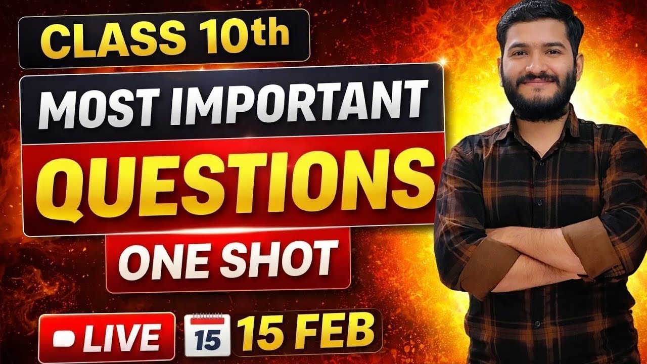 Class 10 Maths Most Important Questions 🔥 | One Shot Revision | Live 15 ...