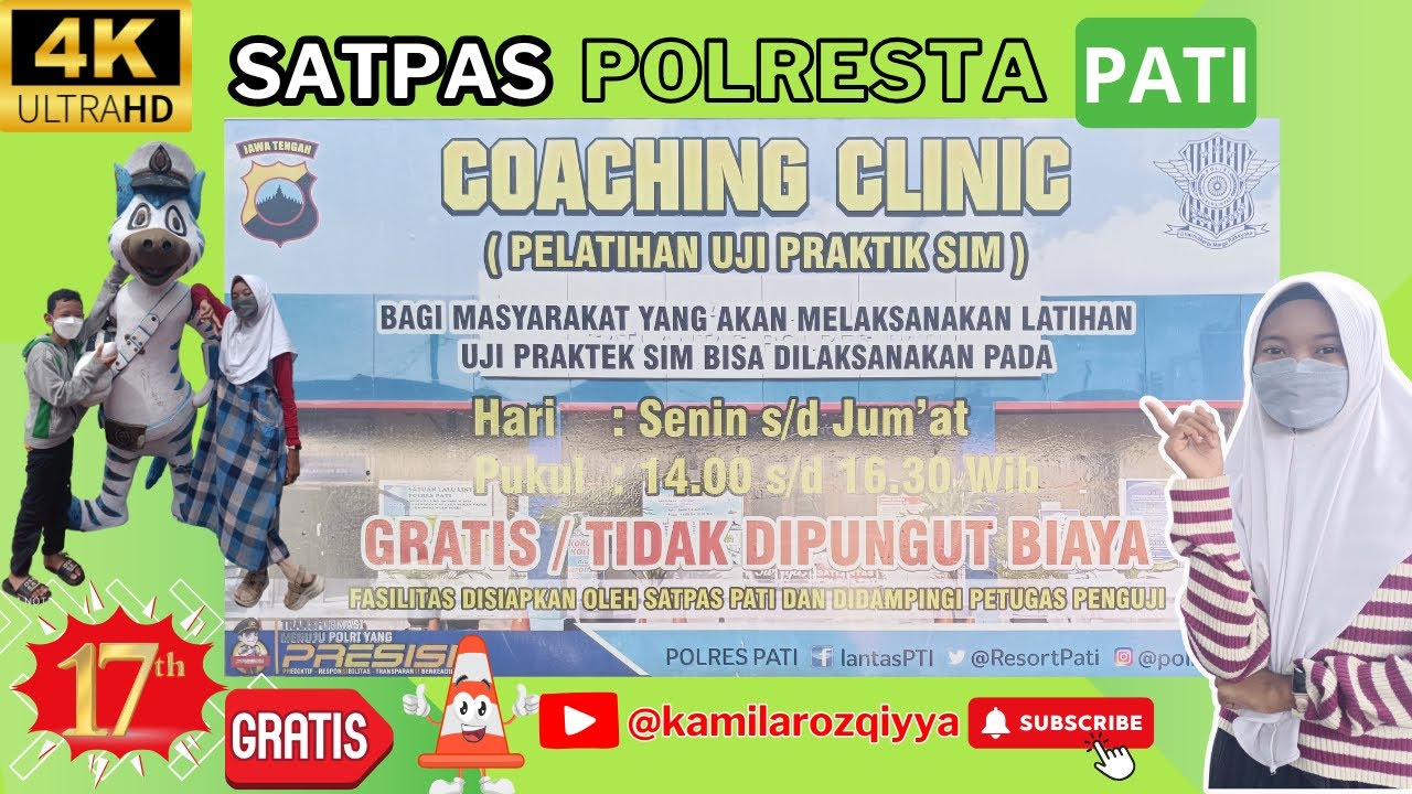 Coaching Clinic Gratis!!!SATPAS Polresta Pati Latihan Uji Praktik SIM A & Sim C 