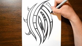 Drawing a Cool Tribal Tattoo Design Pattern - Sketch 5