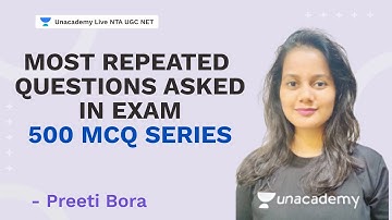 Most Repeated Questions Asked in Exam - 500 MCQs Series | Target JRF 2021 | Preeti Bora