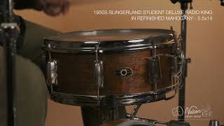 1950S Slingerland Student Model Radio King In Refinished Mahogany - 5.5X14