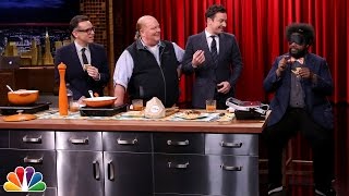 Mario Batali and Jimmy Have a Grilled Cheese Cook-Off