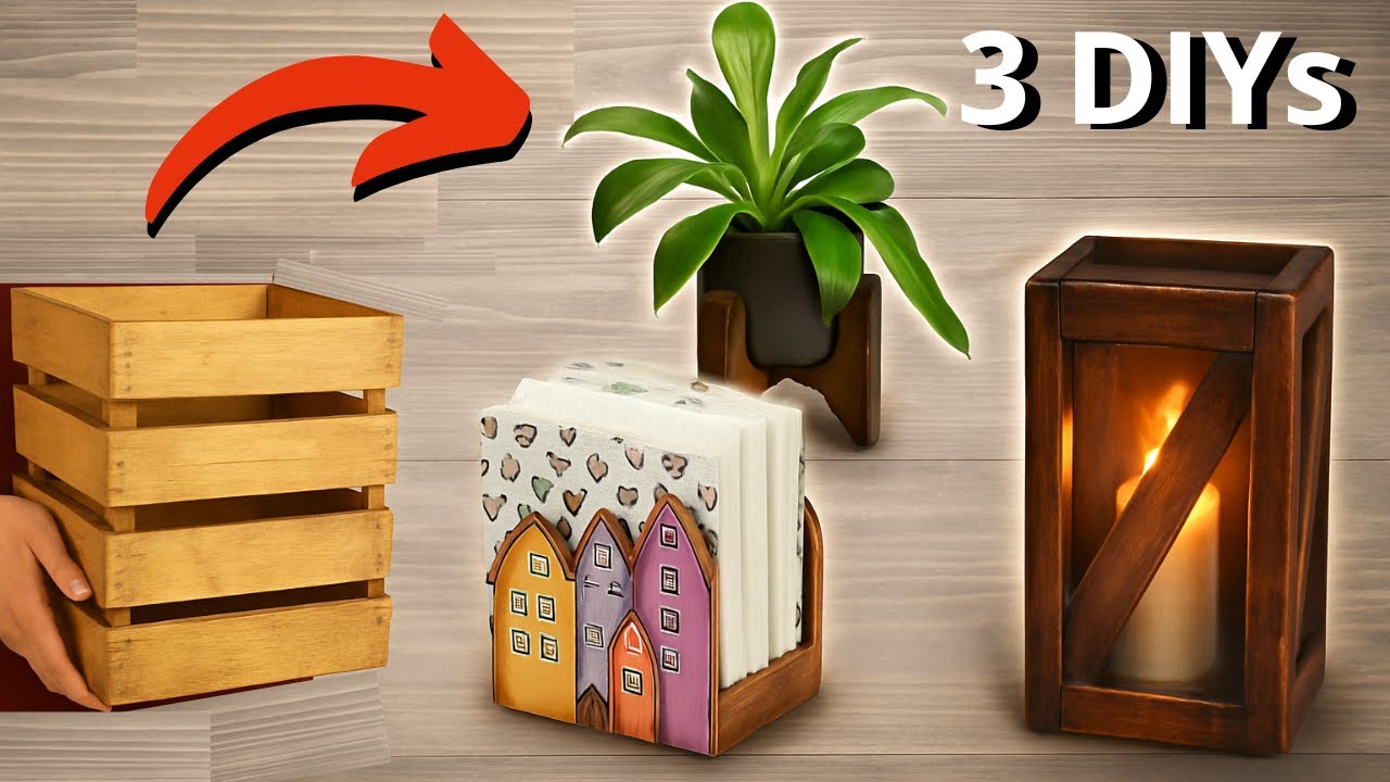 3 Amazing DIY Wood Crafts for Beginners! - YouTube