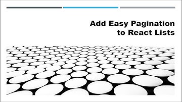 Video 2: Add Easy Pagination to React Lists | React js tutorial | useEffect, useState |