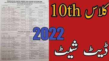 When will be Matric Exams 2022 - Date sheet 2022 10th Class - Matric Date Sheet 2022 All BISE Boards