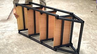 DIY - Great craftsman's ideas/How to make a 2-in-1 folding table and shelf/Smart metal folding tool!