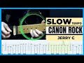 SLOW TEMPO CANON ROCK - (FULL SONG GUITAR TABS LESSON)