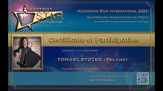 Tomasz Stożek (Poland) Cat. 4 (14 and Under) Accordion Star International 2023