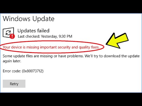 Fix: "Your device is missing important security and quality fixes" Error in Windows Update