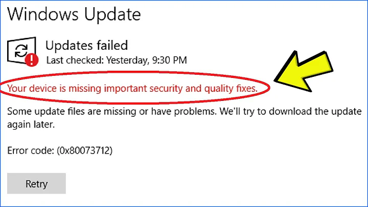 Fix: "Your device is missing important security and quality fixes" Error in Windows Update