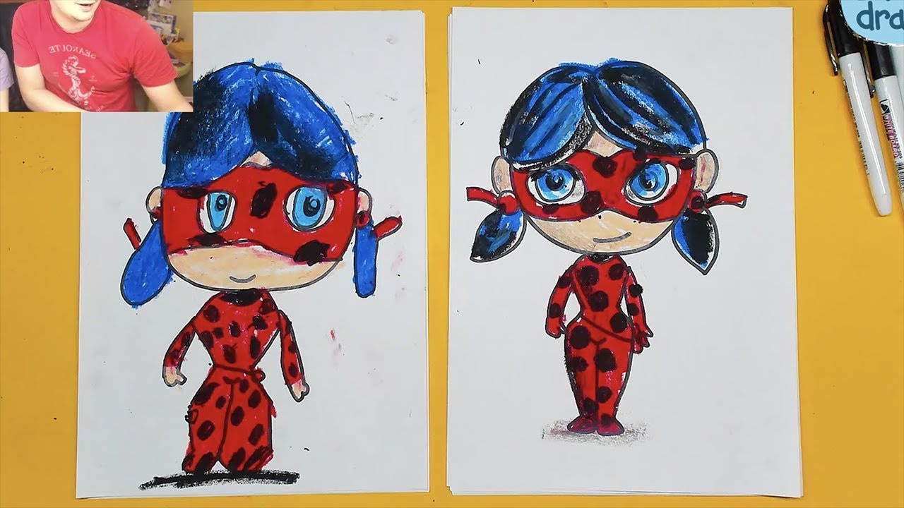 How to Draw Ladybug Chibi, Ladybug and Cat Noir