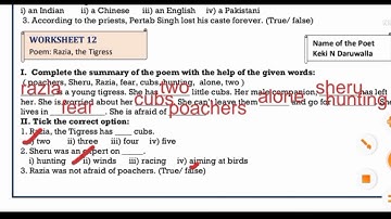 My english workbook class 10th worksheet 12 solution #pseb #raziathetigress #english workbook