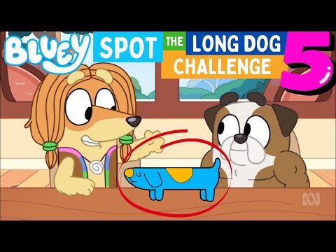 🔍 BLUEY - Spot the Long Dog Challenge 5‼️ | Disney Jr | ABC Kids