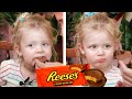 British 2 yearold tries reeses peanut butter cups for the first time