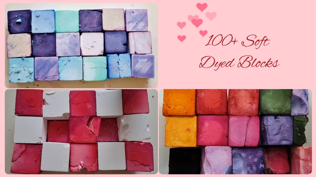 100 + Dyed Chalk Crush | Soft & Colorful | @relaxwithdy | #asmr #oddlysatisfying #crushing #relax