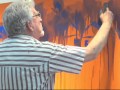 Rolf harris paints giant picture at birmingham art gallery