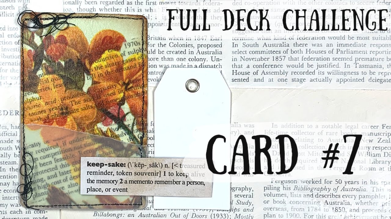Full Deck Challenge | Altered Playing Card | #7 | With Ephemera pocket | ATC with pocket