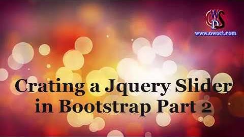 Crating a Jquery Slider in Bootstrap Part 2