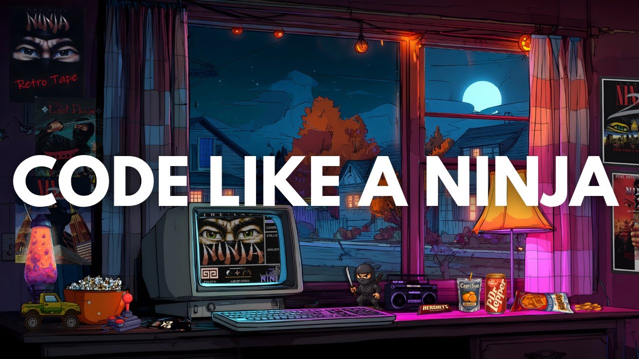 Комната Ниндзя Аркады // 80s Synthwave & Lofi Музыка для Фокуса и Кодинга