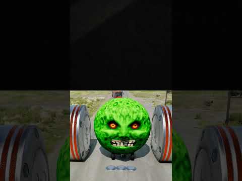 Long Colourful Capsule Buses vs Hydraulic Crush in the game BeamNG.drive #shorts beamng smash 2 car
