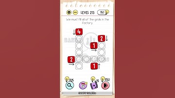 Brain Test level 213 ( We must fill all of the grids in the factory. )