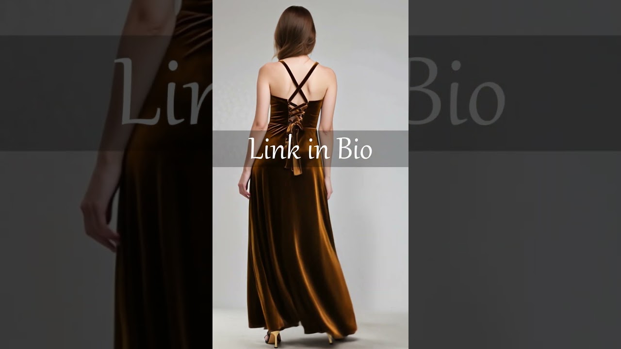 Chocolate Brown Velvet Dress | Custom Back Tie Gown with Thigh Slit