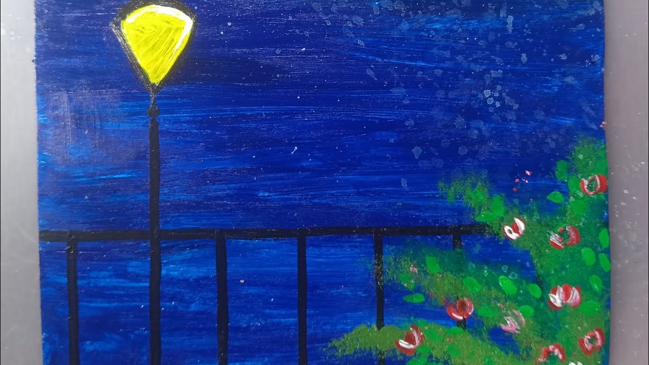 How To Draw Easy Acrylic Landscape Painting/Easy Landscape Painting Idea @ColorsAesthete