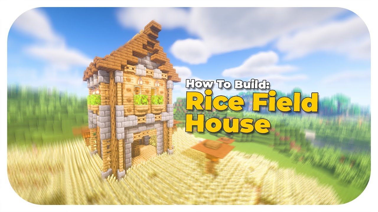 Minecraft Rice Fields Build 🗺 Minecraft: Cara Membuat Rumah Sawah 🌾 || How To Build a Rice Field ...