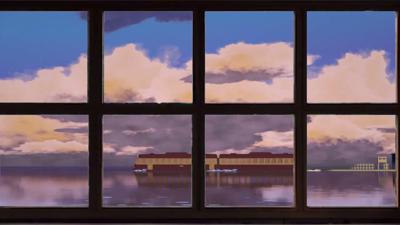 Anime Fake Window Spirited Away Train on Track Scene