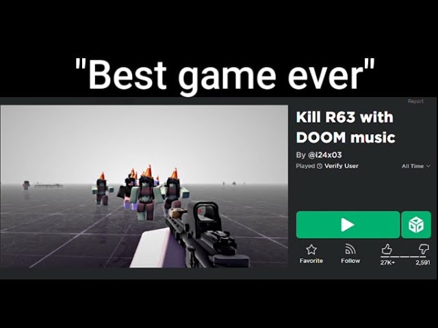 Roblox: Kill R63 With DOOM Music - Rip And Tear 