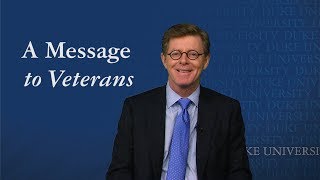 Duke President Delivers Message to Veterans